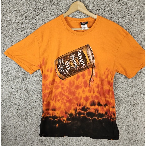 Harley Davidson RK Stratman Shirt Oil Refinery Flames Alligator Alley Size Large - Picture 1 of 11